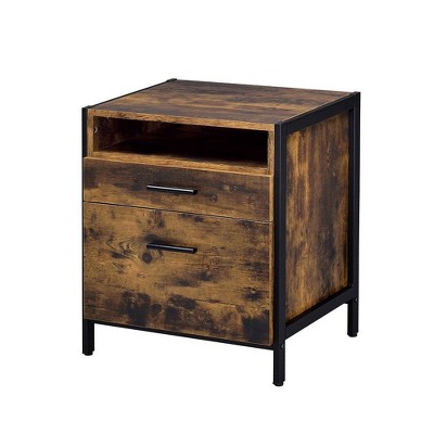 Acme Furniture Juvanth Nightstand Rustic Oak/Black Finish