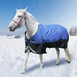 Docred Winter Horse Blanket,1200D Waterproof Poly Breathable Warmth,Durable Tear-Resistant Thick with Snuggit 220G Filling Horse Turnout Blanket - 1 of 4