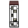 Disassembled and Assembled Single-layer C-shaped Table with Brown Density Board Tabletop, Black Powder-coated Iron Frame, Gravel Pattern Side Table - 4 of 4