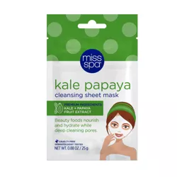 Miss Spa Cleansing Sheet Mask - Kale Papaya - 0.88oz