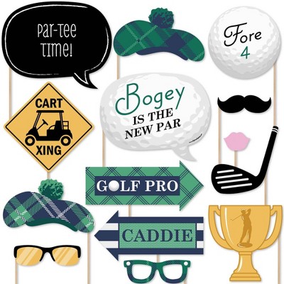 Big Dot of Happiness Par-Tee Time - Golf - Photo Booth Props Kit - 20 Count