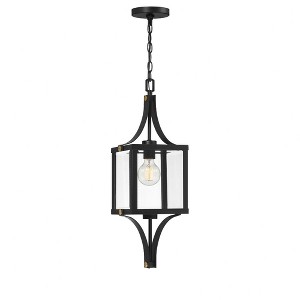 Savoy House Raeburn 1 - Light Pendant in  Matte Black/Weathered Brushed Brass - 1 of 1