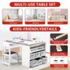 Kids Art Table and 2 Chairs,Toddler Craft and Play Wood Activity Table with Large Storage Desk and Portable Art Supply Organizer - 4 of 4