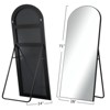 Ramya Arched Floor Mirror Mirror With Stand, Solid Wood Frame Wall Mirror, Modern & Contemporary ...