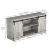 Farmhouse TV Stand for 65 Inch TV, Entertainment Center with Sliding Barn Door and Adjustable Shelves - 3 of 4