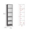FURNIinspire Decorative Bookshelf Bookcase Book Shelf, Corner Shelf, Slim Organizer With 5 Tier Shelves For Living Room, Gray, 11.77"*17.72"*71.1" - 3 of 4