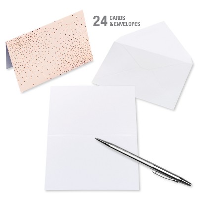24ct Blank Cards with Envelopes Pink - Spritz&#8482;