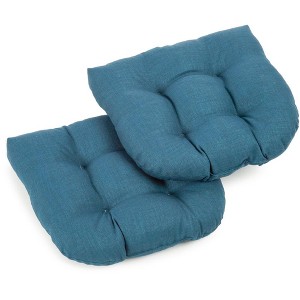 Blazing Needles, 19-inch U-Shaped Outdoor Spun Polyester Tufted Dining Chair Cushion (Set of 2) - 1 of 1