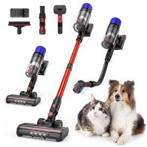 Teendow 500W Cordless Stick Vacuum Cleaner with Hose, Max Suction 31000Pa,Up to 55 Mins, for Carpet/HardFloor, Brushless Motor, Rich Accessory,Red - 1 of 4