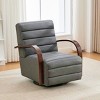 Swivel Accent Chair,Modern 360° Upholstered Lounge Chair with Solid Wood Armrests and Tufted Seat for Living Room Bedroom Office-Baofuwish - 3 of 4
