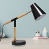 Creekwood Home Nordic Adjustable Wood Arm Desk Lamp Modern Table Light Matte Black - 4 of 4