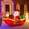 Costway 7 FT Long Christmas Inflatable Santa Claus Rowing Boat with Navigation Light - 2 of 4