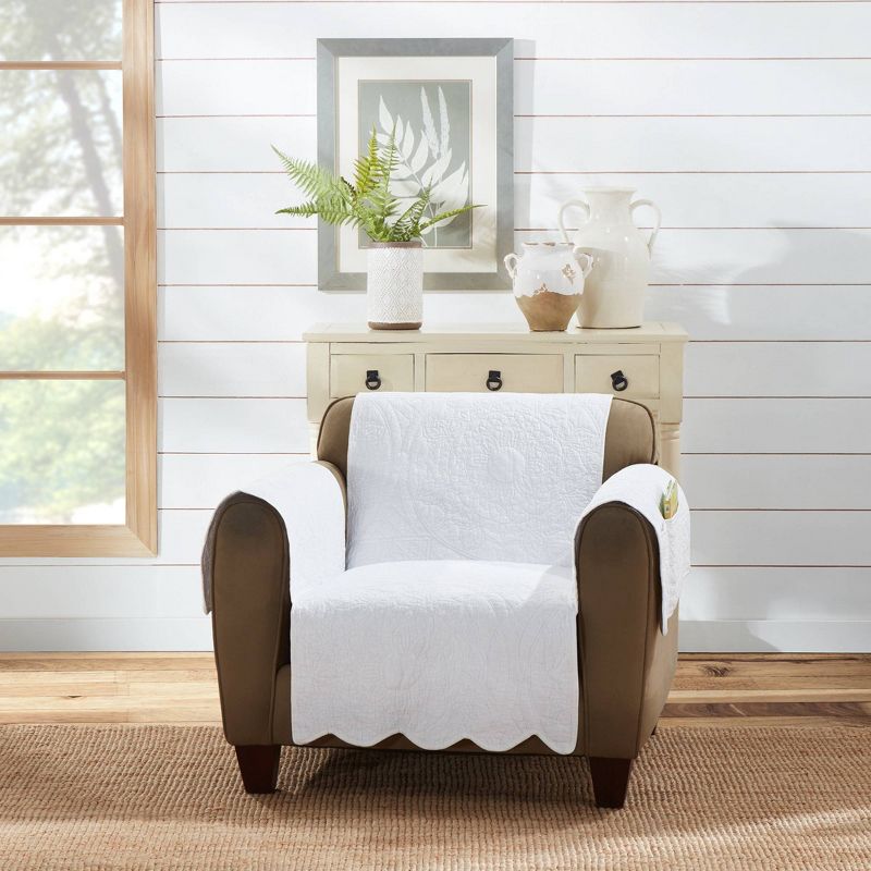 Floral Chair Furniture Protector White - Sure Fit, 3 of 7