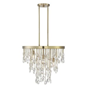 Savoy House Livorno 4 - Light Chandelier in  Noble Brass - 1 of 4
