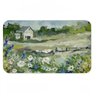 Stupell Industries Barn With White Flowers Printed Anti-Fatigue Floor Mat, design by Susan Winget, 30"x18" - 1 of 4