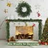 24 Inch Real Artificial Green Pine Wreath Front Door Winter Decor Indoor Outdoor Wall Window Porch Farmhouse - 3 of 4