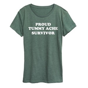 Women's - Instant Message - Tummy Ache Survivor Short Sleeve Graphic T-Shirt - 1 of 4