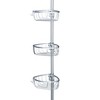 Corner Tension Pole Shower Caddy Satin Chrome - Zenna Home: Rustproof Aluminum Bath Organizer, 3 Baskets, Adjusts 5' to 9' - 3 of 3