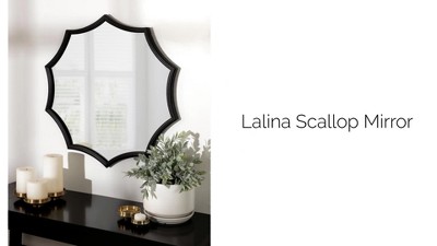 24 X 23 Lalina Scalloped Round Framed Accent Mirror Black - Kate & Laurel  All Things Decor : Target