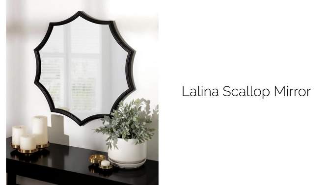 34&#34; x 33&#34; Lalina Scalloped Round Framed Accent Mirror Silver - Kate &#38; Laurel All Things Decor, 2 of 11, play video