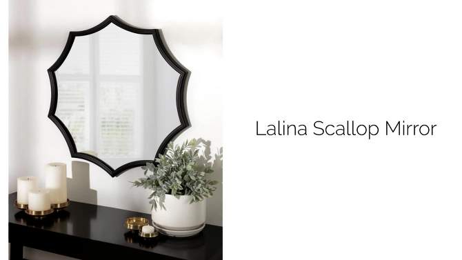 24&#34; x 23&#34; Lalina Scalloped Round Framed Accent Mirror Gold - Kate &#38; Laurel All Things Decor, 2 of 10, play video