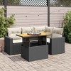 vidaXL Patio Sofa Set with Cushions Table and Lounge Seats 5 Piece Poly Rattan - Black and Cream with Storage - 2 of 4