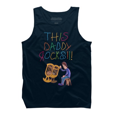 Men's Design By Humans Cute This Daddy Rocks The Baby By walrusindsutries Tank Top