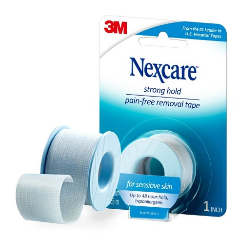 Nexcare Sensitive Skin Tape, 1 in x 4 yds, 2 Count (Pack of 1)