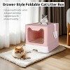 Extra Large Enclosed Cat Litter Tray Box: Foldable Top Entry Cats Toilet with Lid Hooded Kitten Litter Tray & Scoop for Cats Indoor Kittens - 4 of 4