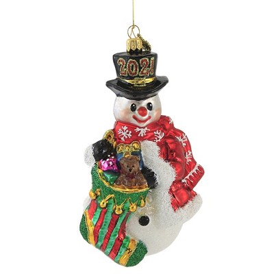 Huras 6.5 Inch The 1 For The Season 2021 Ornament Snowman Dated Tree ...