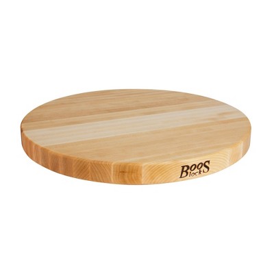 John Boos R18 R Board Wooden 18 Inch Diameter 1.5 Inch Thick Reversible Round Circular Carving Cutting Board, Maple Wood