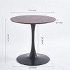 Black and Walnut Tulip Table Mid-century Dining Table for 2-4 People With Round Mdf Table Top, Pedestal Dining Table - 4 of 4