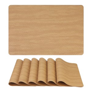 REGALWOVEN Placemats Set of 6 Leather Placemats for Kitchen Dining Table Decor - 1 of 4