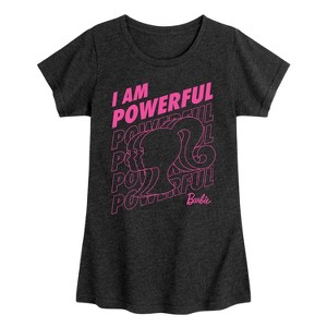 Girls' - Barbie - I Am Powerful Fitted Short Sleeve Graphic T-Shirt - 1 of 4