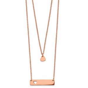 Chisel Stainless Steel Rose IP-plated Heart and Bar Multi Strand 15.5" Cable Chain Necklace with a 1.5" Ext. - 1 of 3