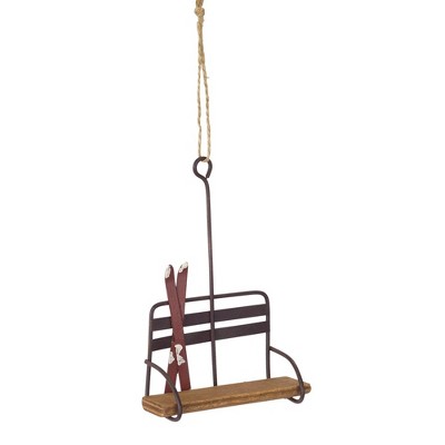Vintage Wood and Metal Ski Chair Lift Ornament (Set of 12)