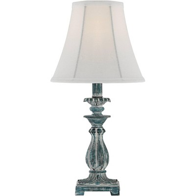 Antique Blue and White Candlestick Table Lamp Set