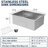 GustoWave Undermount Kitchen Sinks, 16 Gauge Stainless Steel Single Bowl Sinks for Workstation, RV, Prep Kitchen - 2 of 4