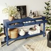 59" Farmhouse Console Table with 3 Drawers,Bottom Shelf & Iron Handles for Entryway,Living Room,Hallway-Baofuwish - 2 of 4