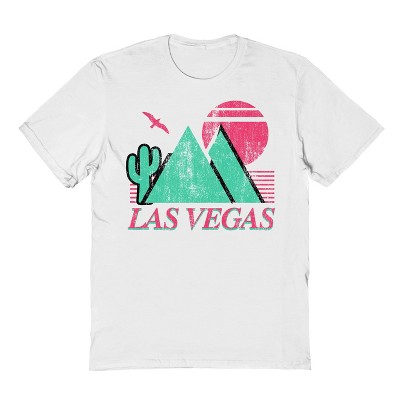 Rerun Island Men's Las Vegas Mountains Short Sleeve Graphic Cotton T-Shirt