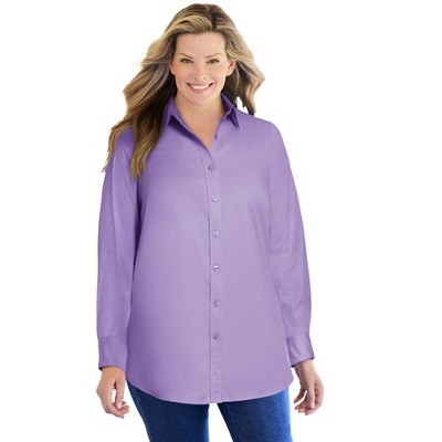 Woman Within Perfect Long Sleeve Shirt