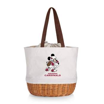 NFL Arizona Cardinals Mickey Mouse Coronado Canvas and Willow Basket Tote - Beige Canvas