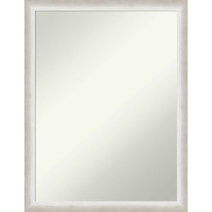 20"x26" Non-Beveled Two Tone Wood Wall Mirror for Bathroom, Silver - Amanti Art: Includes Mounting Hardware - 1 of 4