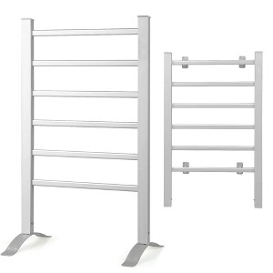 6-Bar Electric Heated Towel Rack Wall-Mounted or Freestanding Stainless Steel Bathroom Warmer - 1 of 4