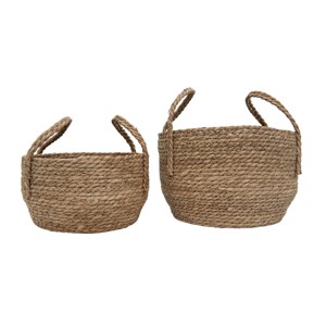 Set of 2 Natural Woven Natural Seagrass Basket - Foreside Home & Garden - 1 of 4