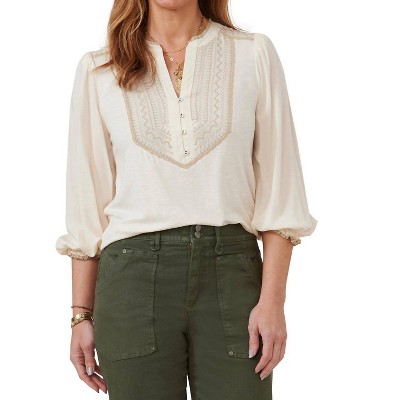 Women's RUFFLE EDGE NECK TOP - Democracy