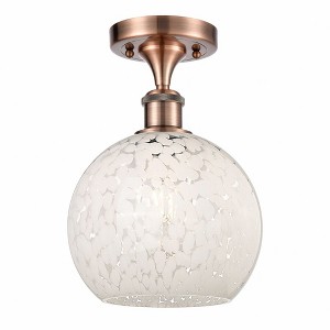 White Mouchette - 1 Light Semi-Flush Mount In Modern Style-11.25 Inches Tall and 8 Inches Wide - 1 of 1