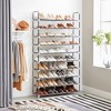 SONGMICS 10-Tier Shoe Rack Storage Organizer Metal Frame Non-Woven Fabric Black - 2 of 4
