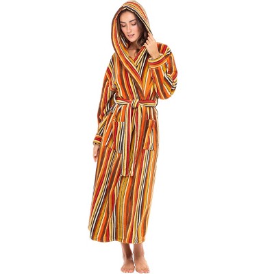 ADR Plush Fleece Robe for Women, Long Hooded Bathrobe with Hood, Plus Size