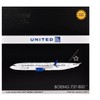 Boeing 737-800 Commercial Aircraft w/Flaps Down "United Airlines Star Alliance" White w/Black 1/200 Diecast Model by GeminiJets - 3 of 3